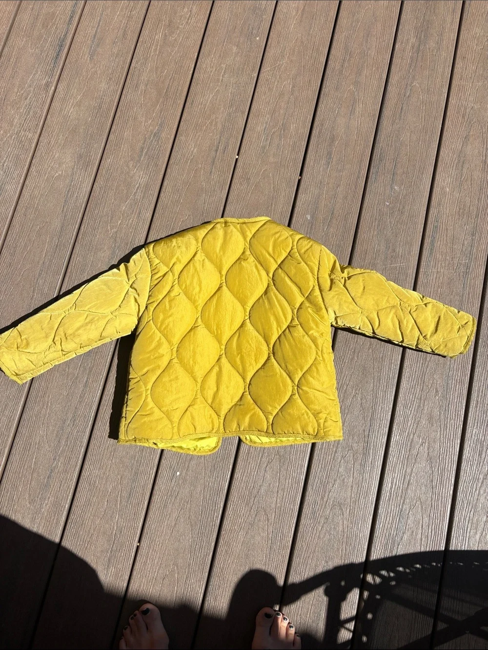 Zara Kids Quilted Puffer Jacket in Mustard Yellow